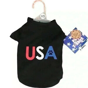 🌈 6/$60, NWT “USA”, Black T-shirt, Size XSmall